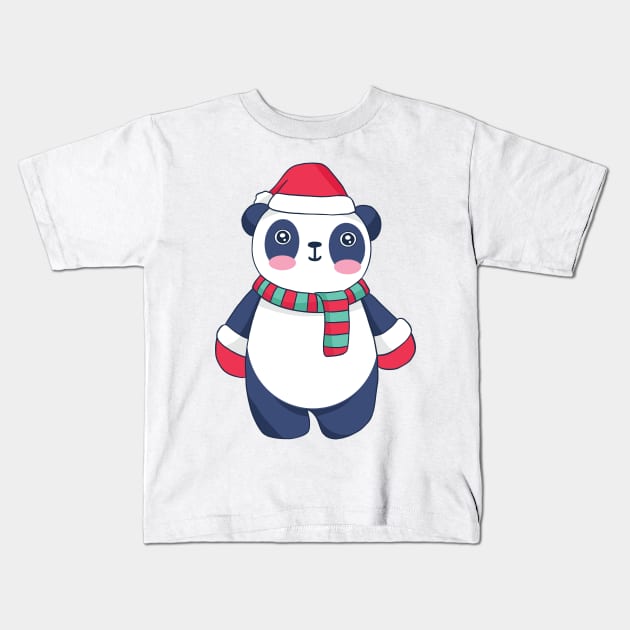 Christmas Panda Kids T-Shirt by MajorCompany